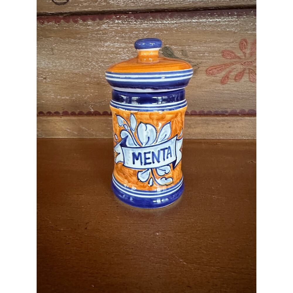 Italian Apothecary "Menta" ( Mint ) Jar